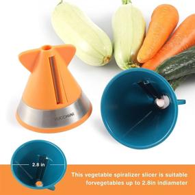 img 3 attached to 🥒 Handheld Spiralizer Vegetable Slicer - Zucchini Spaghetti Maker Zoodle Maker - Perfect for Salads (Deep Green and Orange Set)