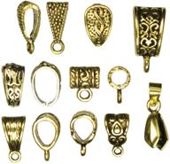 📿 cousin jewelry basics 13-piece mix bail pack, gold: enhance your creations with versatile bails logo