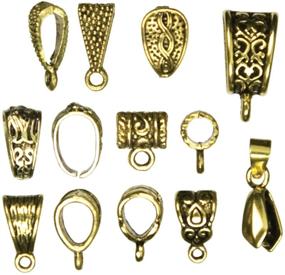 img 1 attached to 📿 Cousin Jewelry Basics 13-Piece Mix Bail Pack, Gold: Enhance your creations with versatile bails