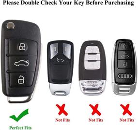 img 3 attached to Senauto Quicksand Key Fob Cover Case Keychain For Audi A1 A3 Q3 Q7 R8 S6 TT Flip Key (Silver)