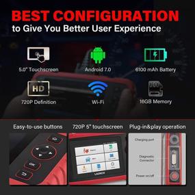 img 1 attached to 🚀 LAUNCH Scan Tool CRP123X: Car Code Reader, ABS SRS Transmission Scanner with Auto VIN, Android 7.0, Battery Test, 5” Touch Screen, Free Update & TPMS Tool