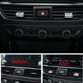 img 3 attached to 🔥 Enhance Your Honda Accord's Interior with 2Pcs Bling Crystal Front Air Vents Outlet Adjust Paddles Clip Cover Trim Stickers Caps (Center)