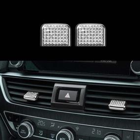 img 4 attached to 🔥 Enhance Your Honda Accord's Interior with 2Pcs Bling Crystal Front Air Vents Outlet Adjust Paddles Clip Cover Trim Stickers Caps (Center)