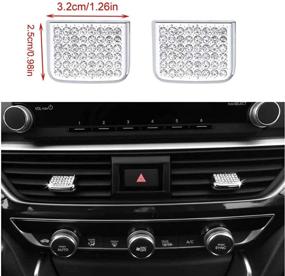 img 2 attached to 🔥 Enhance Your Honda Accord's Interior with 2Pcs Bling Crystal Front Air Vents Outlet Adjust Paddles Clip Cover Trim Stickers Caps (Center)