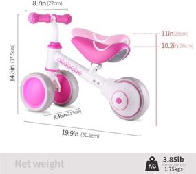 img 2 attached to 🚲 Allobebe Baby Balance Bike - Cute Toddler Bikes 12-36 Months - Perfect 1 Year Old Girl Gift Bike for Teaching Baby to Transition from Standing to Running - Adjustable Seat, Silent & Soft 3 Wheels