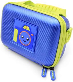 img 1 attached to Blue Travel Camera Case for VTech KidiZoom Camera and Accessories with Shoulder Strap, Padded Interior Divider - CASEMATIX