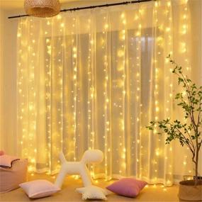 img 2 attached to 🎄 MAGGIFT 304 LED Curtain String Lights, 9.8 x 9.8 ft, Remote Control Plug in Fairy String Light, Christmas Backdrop for Indoor/Outdoor Bedroom Window Wedding Party Decoration, Warm White