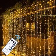 🎄 maggift 304 led curtain string lights, 9.8 x 9.8 ft, remote control plug in fairy string light, christmas backdrop for indoor/outdoor bedroom window wedding party decoration, warm white logo