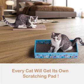 img 1 attached to 🐱 Enhance Your Cat's Playtime with WellQ 3Packs Corrugated Cat Scratcher Cardboard