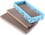 🐱 enhance your cat's playtime with wellq 3packs corrugated cat scratcher cardboard logo