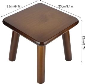 img 3 attached to 🪑 Multipurpose Wood Stool for Children - Household Small Bench, Cute DIY Furniture Seat with Square Nut, Brown Color