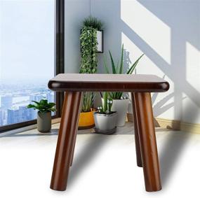 img 1 attached to 🪑 Multipurpose Wood Stool for Children - Household Small Bench, Cute DIY Furniture Seat with Square Nut, Brown Color