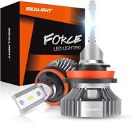 sealight h11 led fog light bulbs 6000k xenon white - high power 4000lm h8 h9 h16, non-polarity replacement lamp for cars & trucks - pack of 2 logo