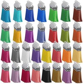 img 4 attached to 🔑 Paxcoo 120Pcs Keychain Tassels: Acrylic Blanks & Rings Bulk for DIY Crafts