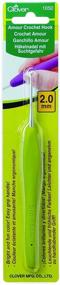 img 3 attached to 🍀 Clover CL1050 Amour Crochet Hook: 2.0mm Metal Hook for Precise Stitching, Vibrant Green Color - Ideal for Crocheting Projects