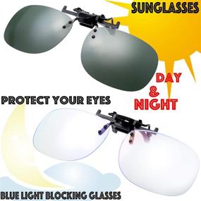 img 3 attached to The Fresh Blue Light Filter Clip-On Computer Reading Glasses Or Polarized Night Driving Glasses On Prescription Sunglasses Eyeglass (2-Piece(Blue Light Blocking &Amp Computer Accessories & Peripherals