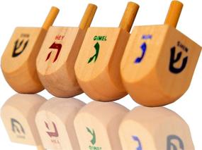 img 3 attached to 🪄 Wooden Dreidels with English Translation - Medium Size (Pack of 10) - Includes Instructions!