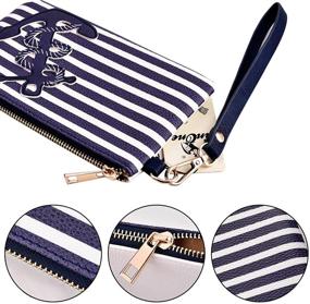 img 2 attached to 👜 Stylish PU Leather Anchor Purse: Compact 8.5"x5.0" Wristlet Bag with Zip Coin Pouch for Smart Phones & Keys