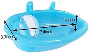 img 3 attached to 🐦 SHINYLYL Hanging Bird Bath Tub: Bowl Basin Birdbath Toy for Parrot Budgie Parakeet Cockatiel Cage - Water Shower & Food Feeder with Mirror (Blue)