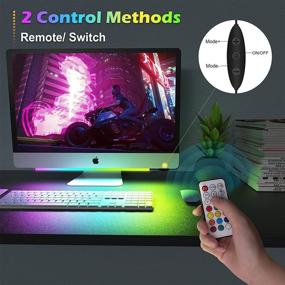 img 2 attached to 🎮 Enhance Your Gaming Setup with WILLED Under Monitor Light Bar: RGBIC Dreamcolor Ambient Gaming Lights, Remote Controlled, USB Powered - Perfect for Gaming, PC Setup, Desk Stand, Room Decoration