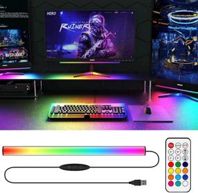 img 4 attached to 🎮 Enhance Your Gaming Setup with WILLED Under Monitor Light Bar: RGBIC Dreamcolor Ambient Gaming Lights, Remote Controlled, USB Powered - Perfect for Gaming, PC Setup, Desk Stand, Room Decoration