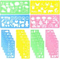 🎨 starvast 24-piece colorful plastic drawing stencils set with animal stencils - diy crafts scale template set for boys and girls: 6 sets of 4 different stencils logo