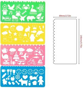 img 3 attached to 🎨 STARVAST 24-Piece Colorful Plastic Drawing Stencils Set with Animal Stencils - DIY Crafts Scale Template Set for Boys and Girls: 6 Sets of 4 Different Stencils