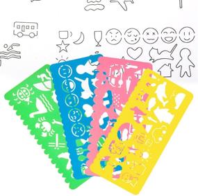 img 1 attached to 🎨 STARVAST 24-Piece Colorful Plastic Drawing Stencils Set with Animal Stencils - DIY Crafts Scale Template Set for Boys and Girls: 6 Sets of 4 Different Stencils