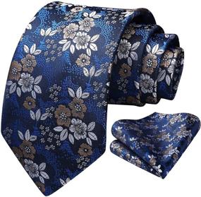 img 3 attached to Жаккардовый классический галстук HISDERN Handkerchief