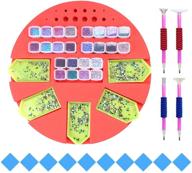 💎 baimatp diamond painting accessories tray organizer set with diamond beads box and multi-boat holder - ideal for round base tray, in vibrant red color logo