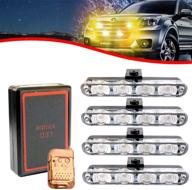 xtauto car led amber police strobe flash light dash emergency warning lamp 12v, with 16 leds logo