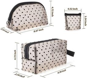 img 1 attached to 👝 Loveriyo 3pcs Makeup Bag Cosmetic Bag Set: Travel-Friendly Mesh Toiletry Bags for Women and Girls with Fashionable Zipper Pouch and Cute Heart Design