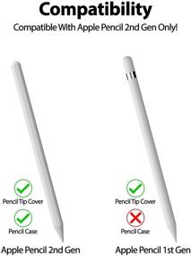 img 3 attached to Кейс Goospery совместим с чехлом для Apple Pencil 2 поколения [2 рукава + 10 наконечников] Набор защитных крышек из прочного силикона с бесшумными крышками (лаванда)