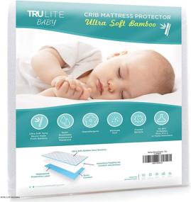 img 4 attached to 👶 Premium TRU Lite Bedding Waterproof Baby Crib Mattress Cover with Bamboo Rayon Fiber Quilted Terry Fitted Sheet: Ultimate Toddler Mattress Protector for Superior Protection