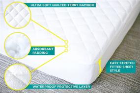 img 3 attached to 👶 Premium TRU Lite Bedding Waterproof Baby Crib Mattress Cover with Bamboo Rayon Fiber Quilted Terry Fitted Sheet: Ultimate Toddler Mattress Protector for Superior Protection