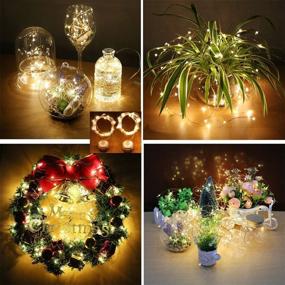 img 3 attached to 🌟 Versatile 50 Feet 150 LED Fairy String Lights: Battery Operated, Remote Controlled, Waterproof Copper Wire Twinkle Lights for Bedroom, Christmas Parties, Wedding Decorations - Warm White