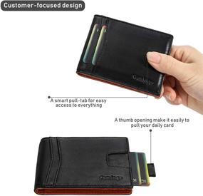 img 3 attached to 🔒 Genuine Leather Ultra Thin Men's Wallets, Card Cases & Money Organizers by Vemingo: The Perfect Accessory for Blocking