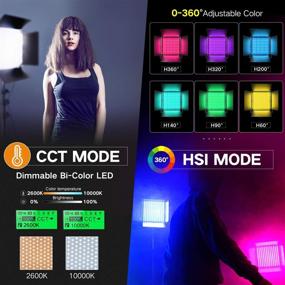img 3 attached to 📸 RGB LED Photography Lighting Kit - Pixel 3 Pack, Full Color LED Video Light with 552PCS LED Beads, 45W Power, High CRI of 97, Adjustable Color Temperature (2600K-10000K), Suitable for 9 Different Scenes, Equipped with U Bracket and Barn Door, Ideal for Video Shooting