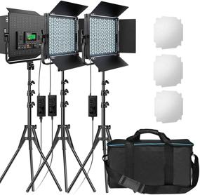 img 4 attached to 📸 RGB LED Photography Lighting Kit - Pixel 3 Pack, Full Color LED Video Light with 552PCS LED Beads, 45W Power, High CRI of 97, Adjustable Color Temperature (2600K-10000K), Suitable for 9 Different Scenes, Equipped with U Bracket and Barn Door, Ideal for Video Shooting