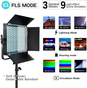 img 2 attached to 📸 RGB LED Photography Lighting Kit - Pixel 3 Pack, Full Color LED Video Light with 552PCS LED Beads, 45W Power, High CRI of 97, Adjustable Color Temperature (2600K-10000K), Suitable for 9 Different Scenes, Equipped with U Bracket and Barn Door, Ideal for Video Shooting