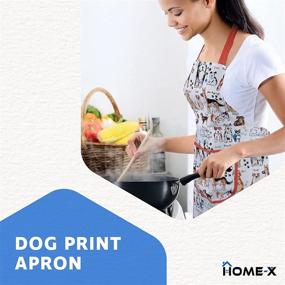 img 3 attached to 🐶 HOME-X Dog Print Apron - Cooking and Crafting Apron for Women and Men, Ideal for Dog Grooming and More, One Size Fits Most