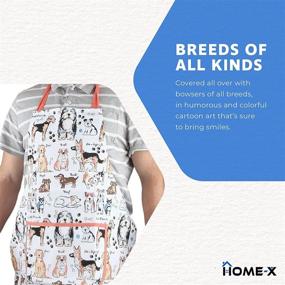 img 2 attached to 🐶 HOME-X Dog Print Apron - Cooking and Crafting Apron for Women and Men, Ideal for Dog Grooming and More, One Size Fits Most