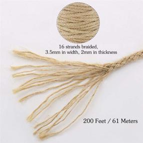 img 2 attached to 🧶 Tenn Well Braided Jute Twine: 200 Feet, 3.5mm Wide Natural Jute Rope for Artworks, Crafts, Macrame & Gardening (8 Strands)