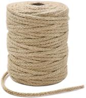 🧶 tenn well braided jute twine: 200 feet, 3.5mm wide natural jute rope for artworks, crafts, macrame & gardening (8 strands) logo