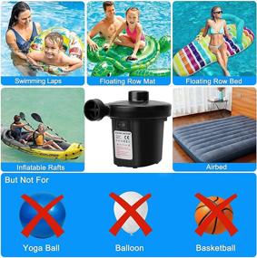 img 1 attached to Portable Electric Air Pump: High Power, Quick-Fill for Air Cushion, Camping Inflatables, Beds, Sofas & Pool Toys - 110V AC/12V DC (50W)