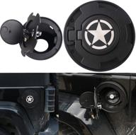 🔒 kevariy locking gas cap cover | powder coated fuel tank door filler | star logo lock cover with keys | compatible with jeep wrangler jk & jk unlimited (2007-2017) logo