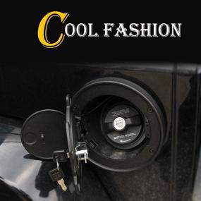 img 2 attached to 🔒 Kevariy Locking Gas Cap Cover | Powder Coated Fuel Tank Door Filler | Star Logo Lock Cover with Keys | Compatible with Jeep Wrangler JK & JK Unlimited (2007-2017)