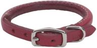 🐾 stylish & durable coastal circle t oak tanned leather dog collar in red - 3/8" x 14 logo