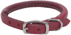img 1 attached to 🐾 Stylish & Durable Coastal Circle T Oak Tanned Leather Dog Collar in Red - 3/8" x 14