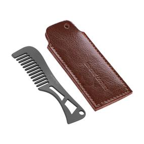 img 4 attached to WISEPRO Titanium Mustache Keychain Comb，Suitable